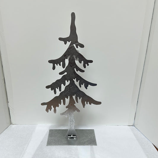METAL LASER CUT SILVER TREE-3277