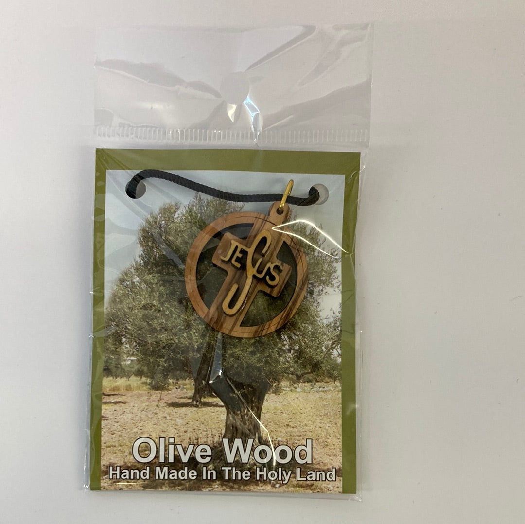 OLIVE WOOD NECKLACE-2628