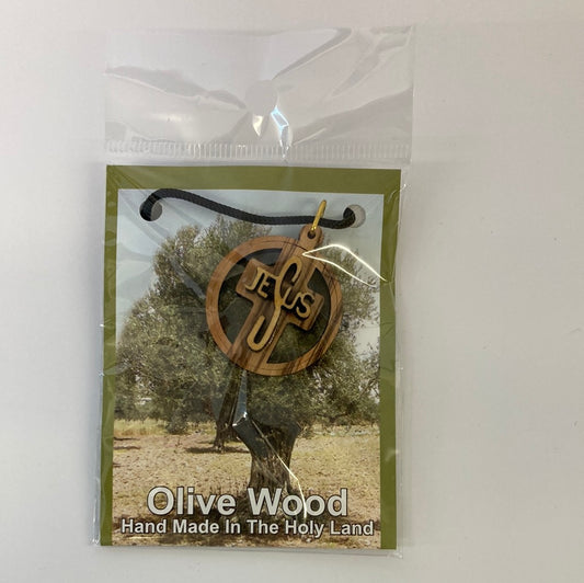 OLIVE WOOD NECKLACE-2628