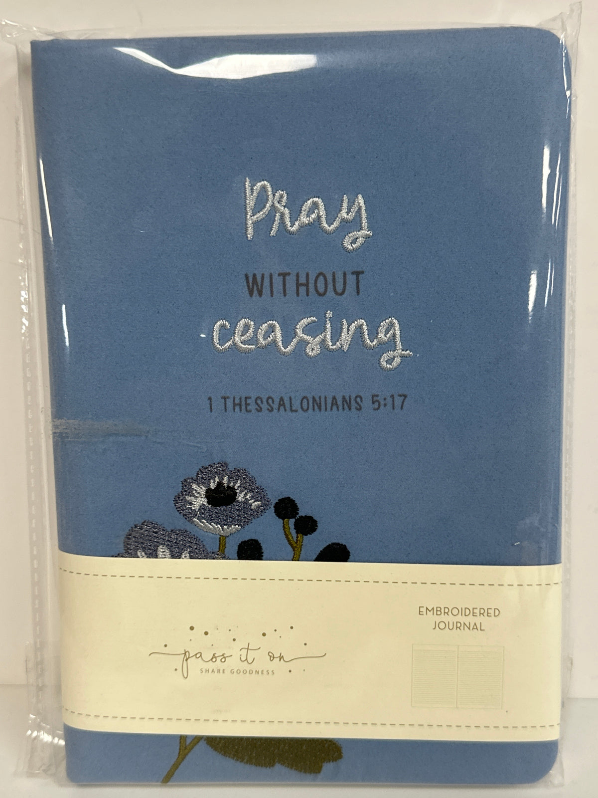 PRAY WITHOUT CEASING EMBROIDERED JOURNAL