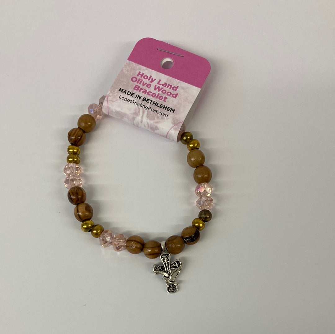 OLIVE WOOD STRETCH BRACELET-9934