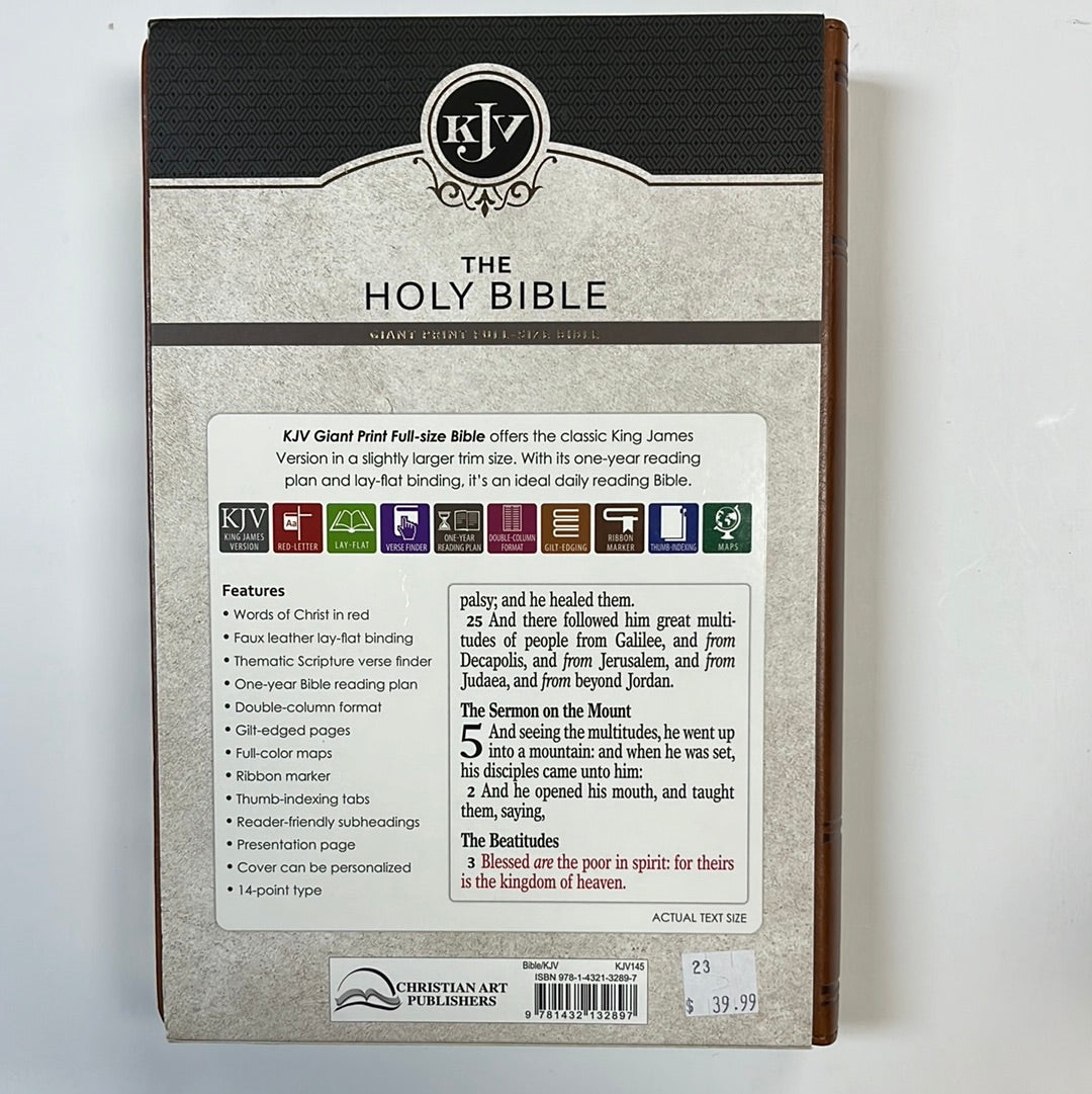 KJV GP FULL SIZE BIBLE TAN FLOR-2897