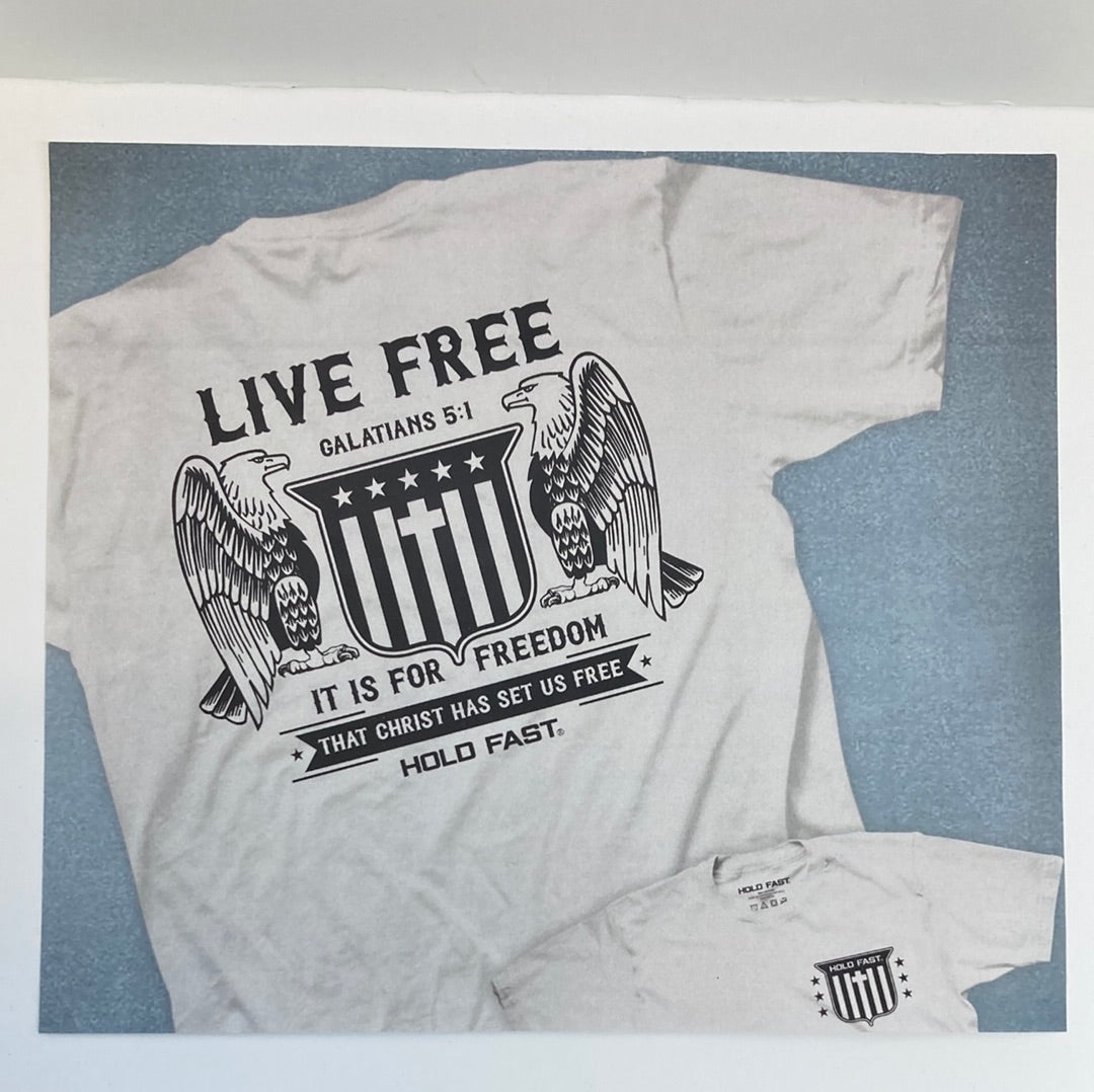LIVE FREE EAGLES HOLD FAST TEE MED-6162