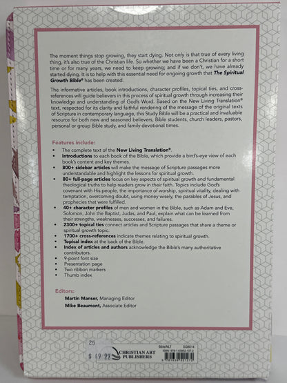 NLT SPIRITUAL GROWTH BIBLE PINK/PURPLE FLORAL-1272