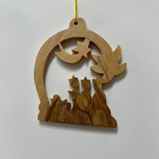 WISE MEN OLIVE WOOD ORNAMENT-2690