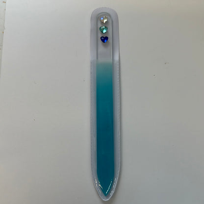 RHINESTONE HEART GLASS NAIL FILES-1467