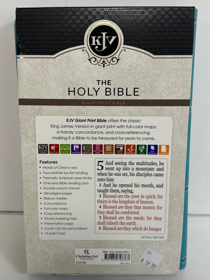 KJV GIANT PRINT TEAL BIBLE-8767