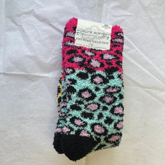 LADIES SOCKS/MULTI LEOPARD 102