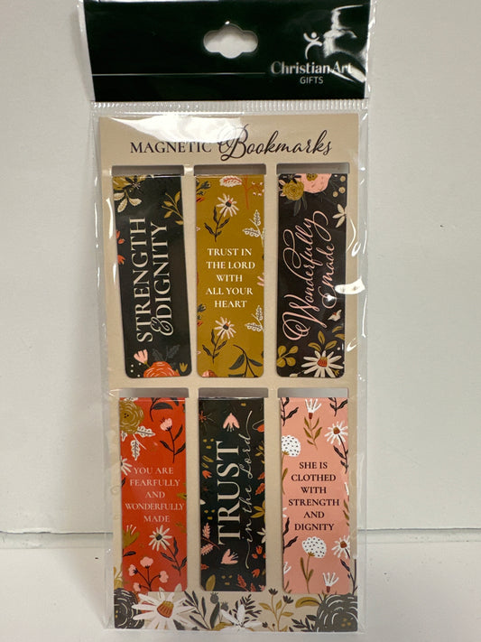 WARM FLORALS MAGNETIC BOOKMARKS-5982