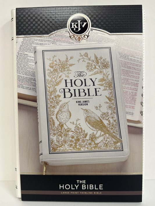 KJV LARGE PRINT THINLINE BIBLE WHITE ZIP-6864