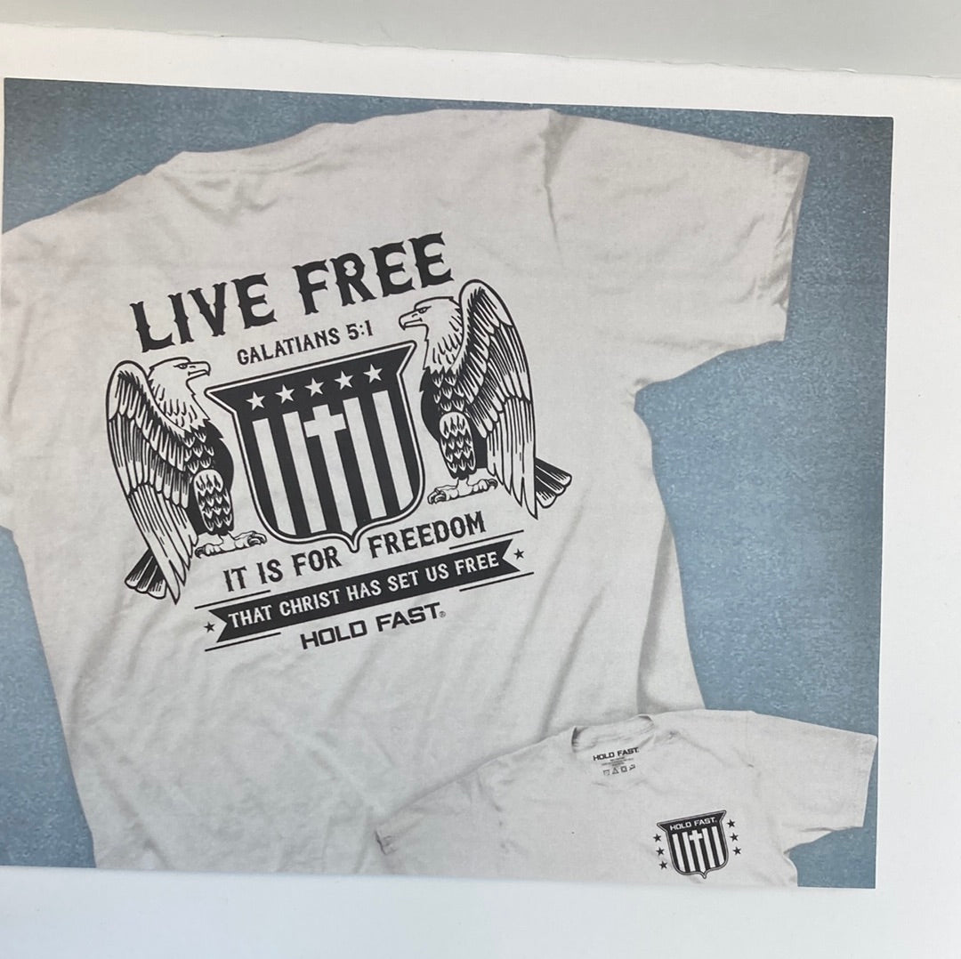 LIVE FREE EAGLES HOLD FAST TEE XL-6186