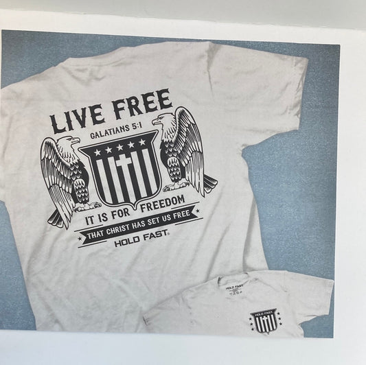 LIVE FREE EAGLES HOLD FAST TEE XL-6186
