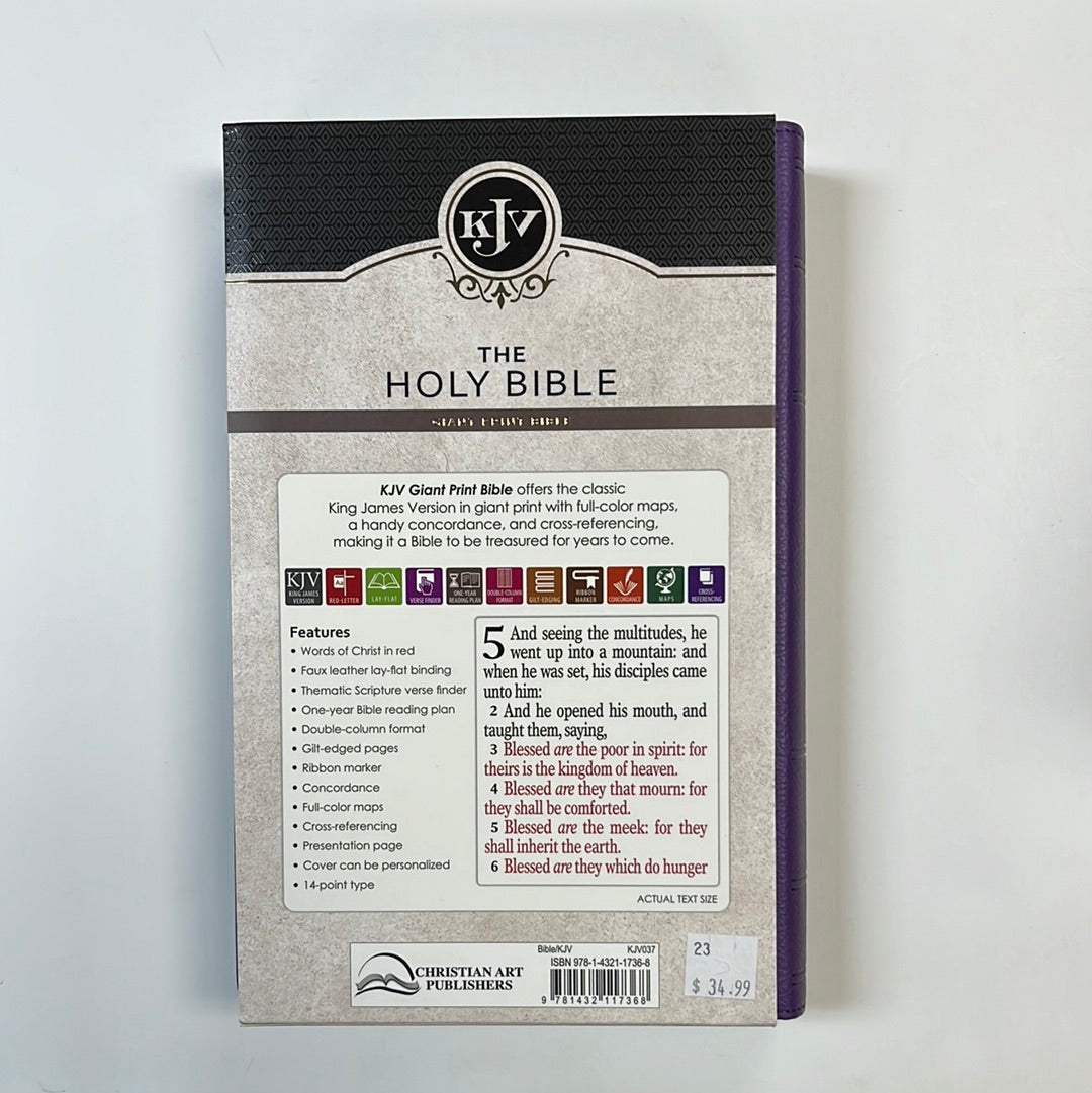 KJV GIANT PRINT PURPLE BIBLE-7368