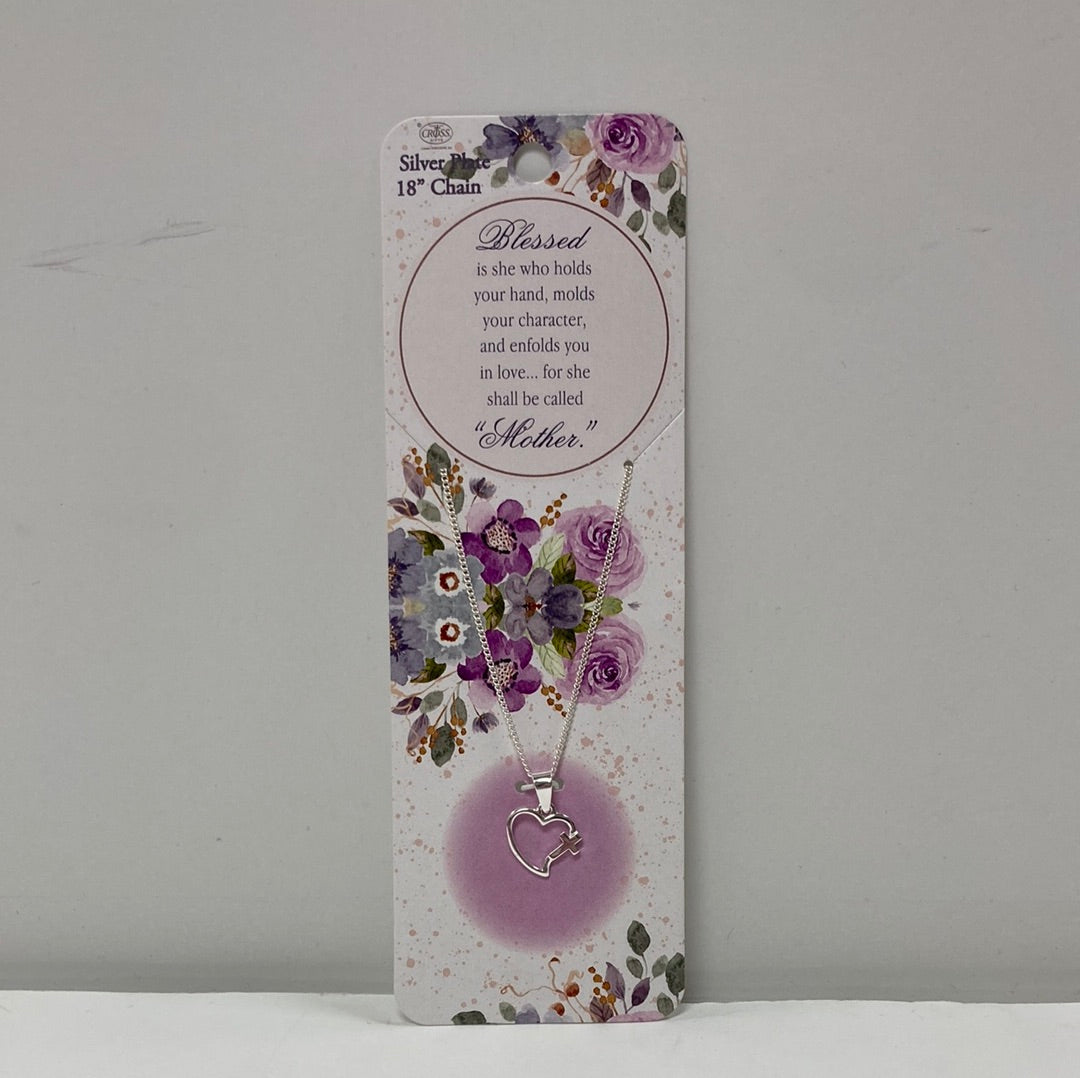 BLESSED MOTHER OPEN HRT/CRS NKL-3327 : 18 IN