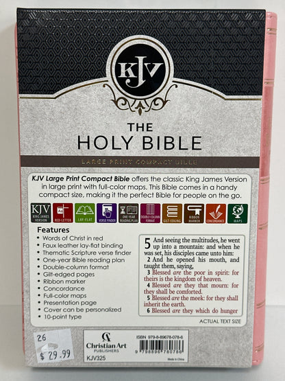 KJV LARGE PRINT COMPACT BIBLE PINK-0786