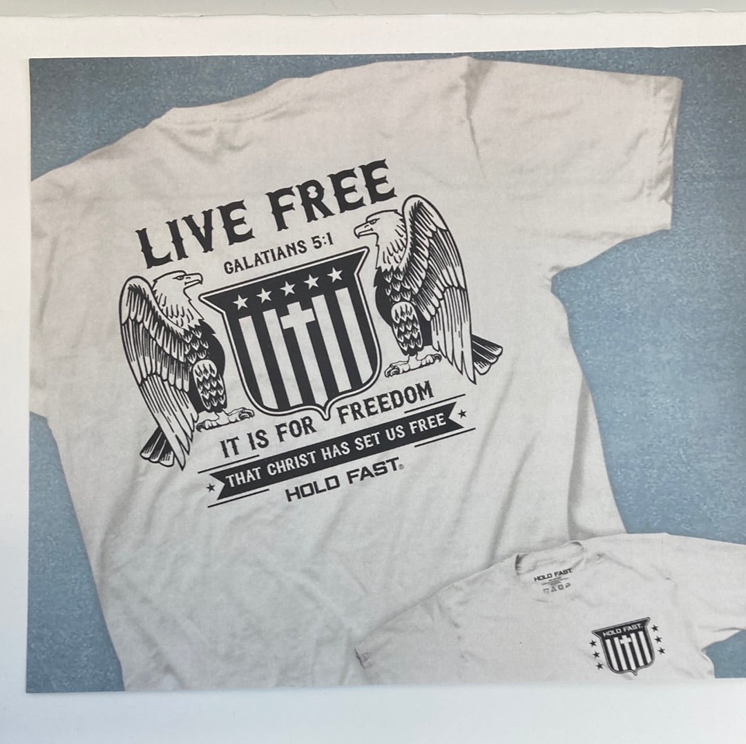 LIVE FREE EAGLES HOLD FAST TEE 2X-6193