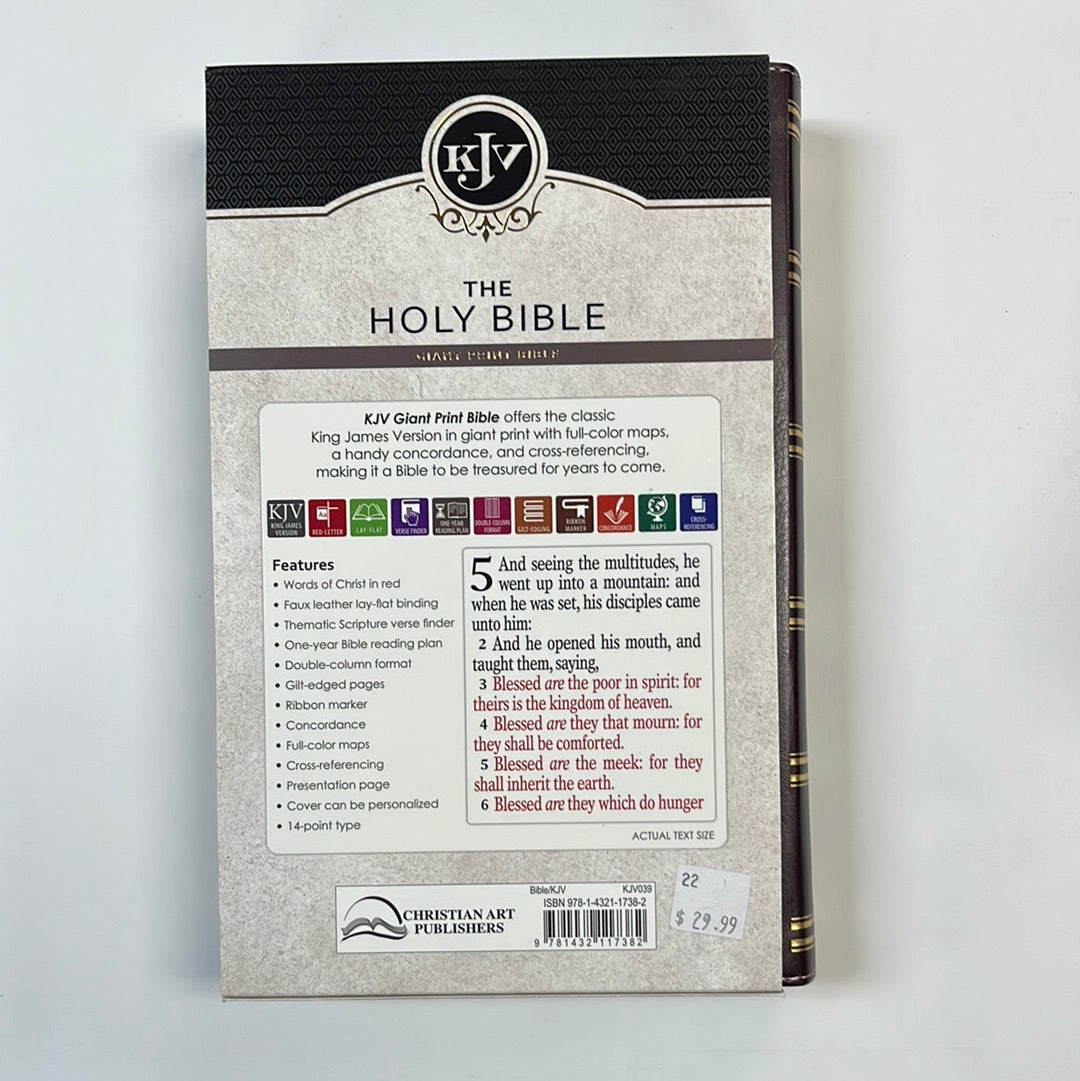 KJV GIANT PRINT LL PINK/BROWN-7382