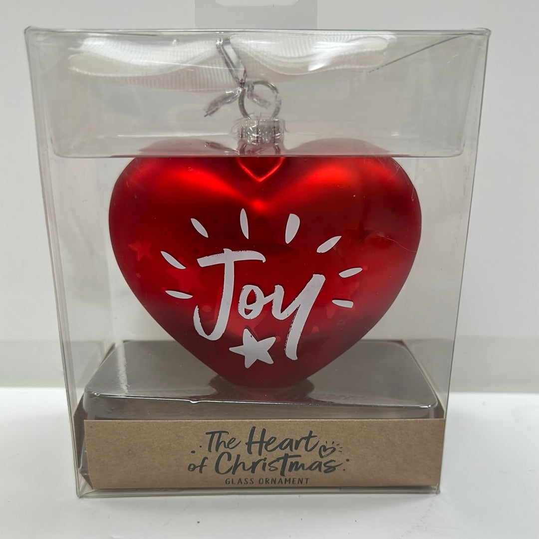 JOY RED HEART ORNAMENT-7338