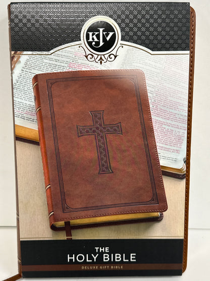 KJV DELUXE GIFT BIBLE TAN CROSS-2439
