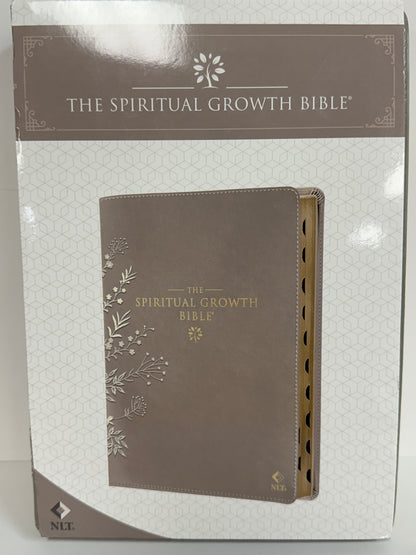 NLT SPIRITUAL GROWTH BIBLE TAUPE FLORAL-1326
