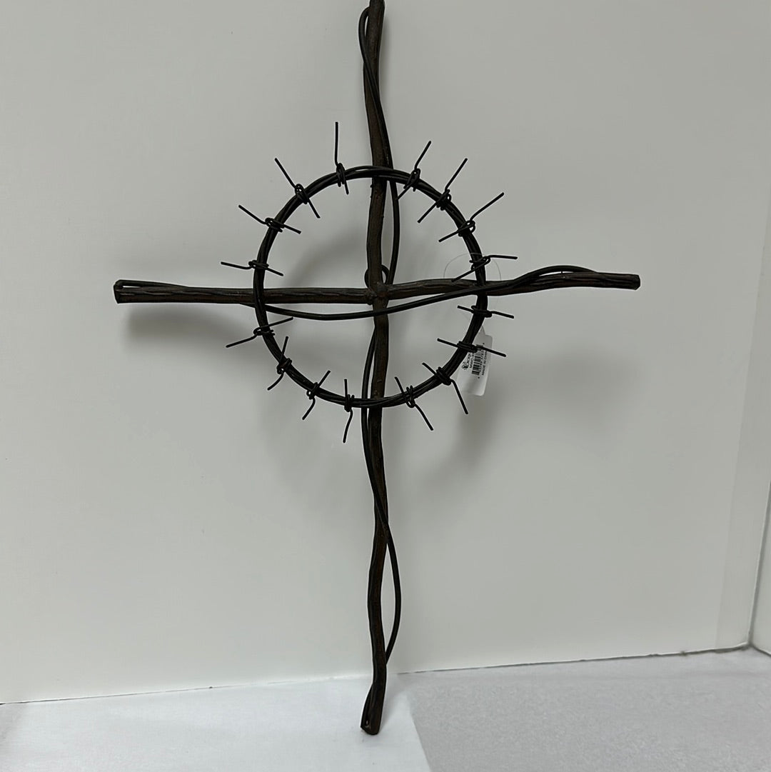 CROWN OF THORNS METAL CROSS-8349