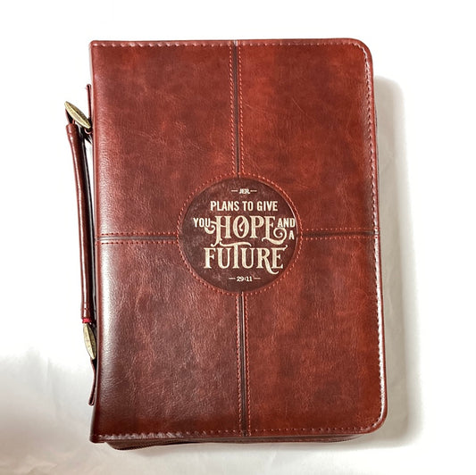 HOPE/FUTURE BRN MED BIBLE COVER-0093