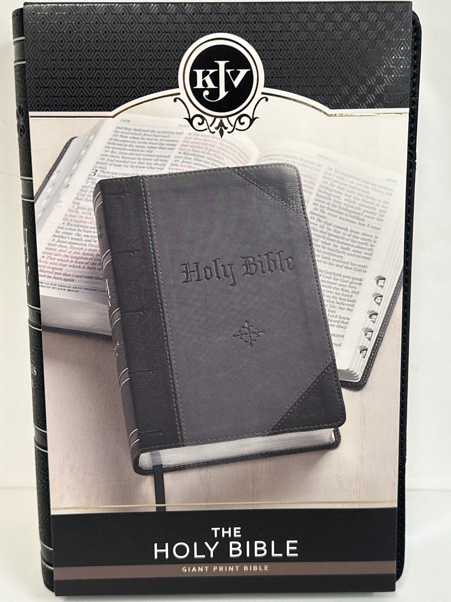 KJV GIANT PRINT BIBLE BLK/GRAY-3146