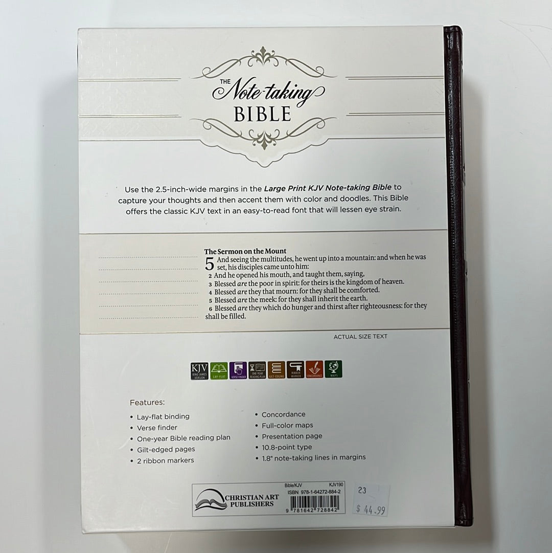 KJV NOTE TAKING LG PR BIBLE BURGUNDY