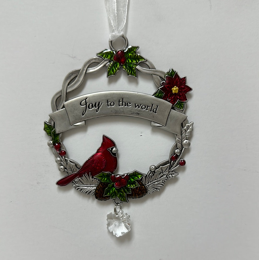 JOY TO WORLD CARDINAL ORNAMENT-7840