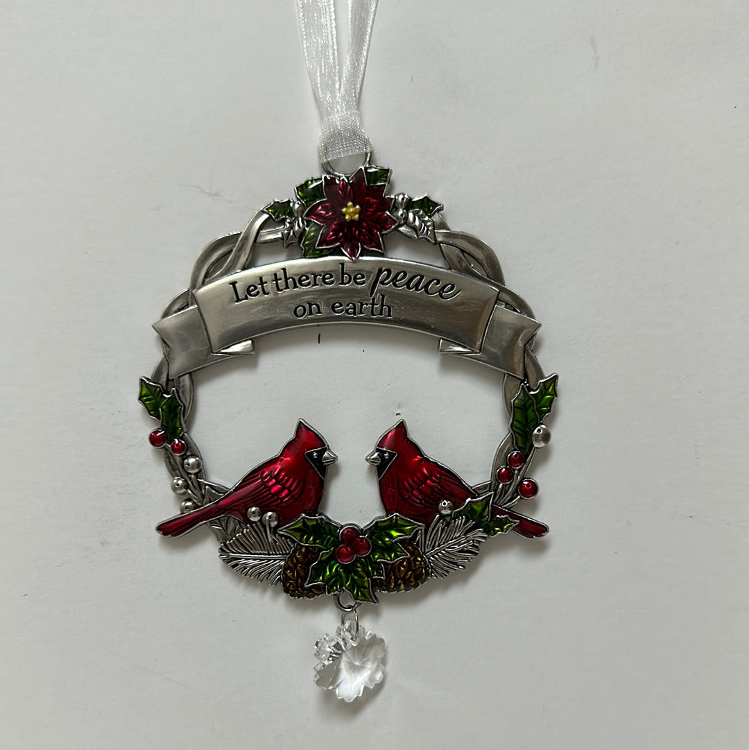 PEACE ON EARTH CARDINAL ORNAM-7857