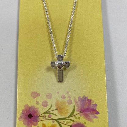 MINI CROSS/HEART SP NECKLACE-7787 : 16 IN