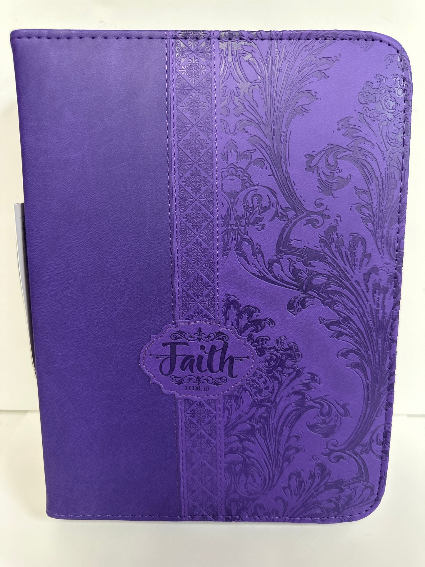 FAITH PURPLE XL BIBLE COVER-7039