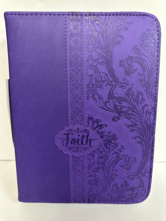 FAITH PURPLE XL BIBLE COVER-7039