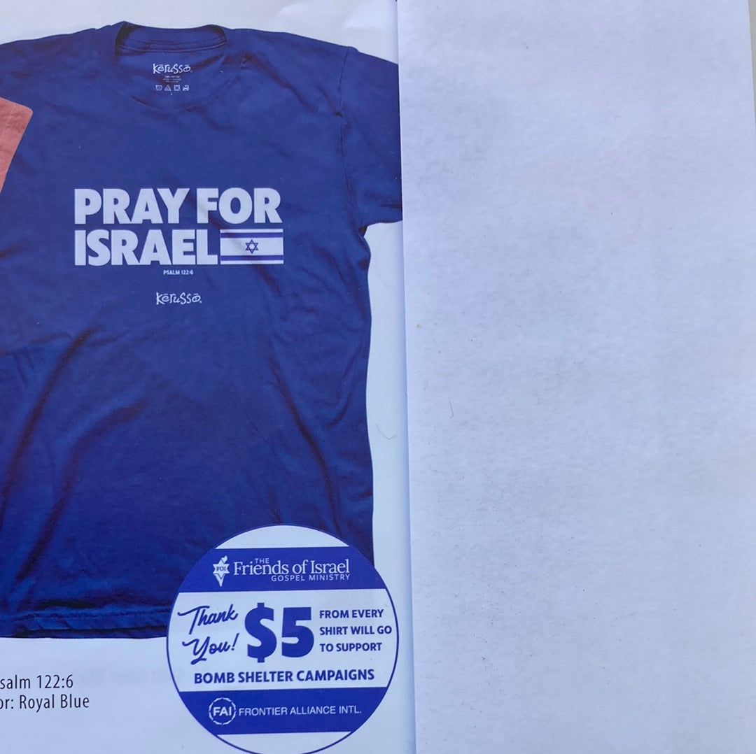 PRAY FOR ISRAEL ADULT TEE XL-7060