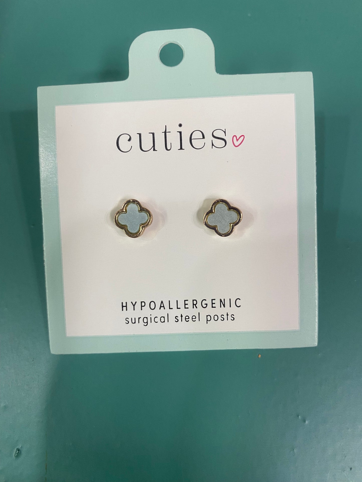 AQUA CLOVER INLAWY WITH GOLD EARRINGS-5051