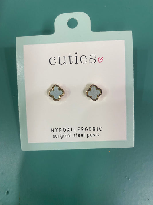 AQUA CLOVER INLAWY WITH GOLD EARRINGS-5051
