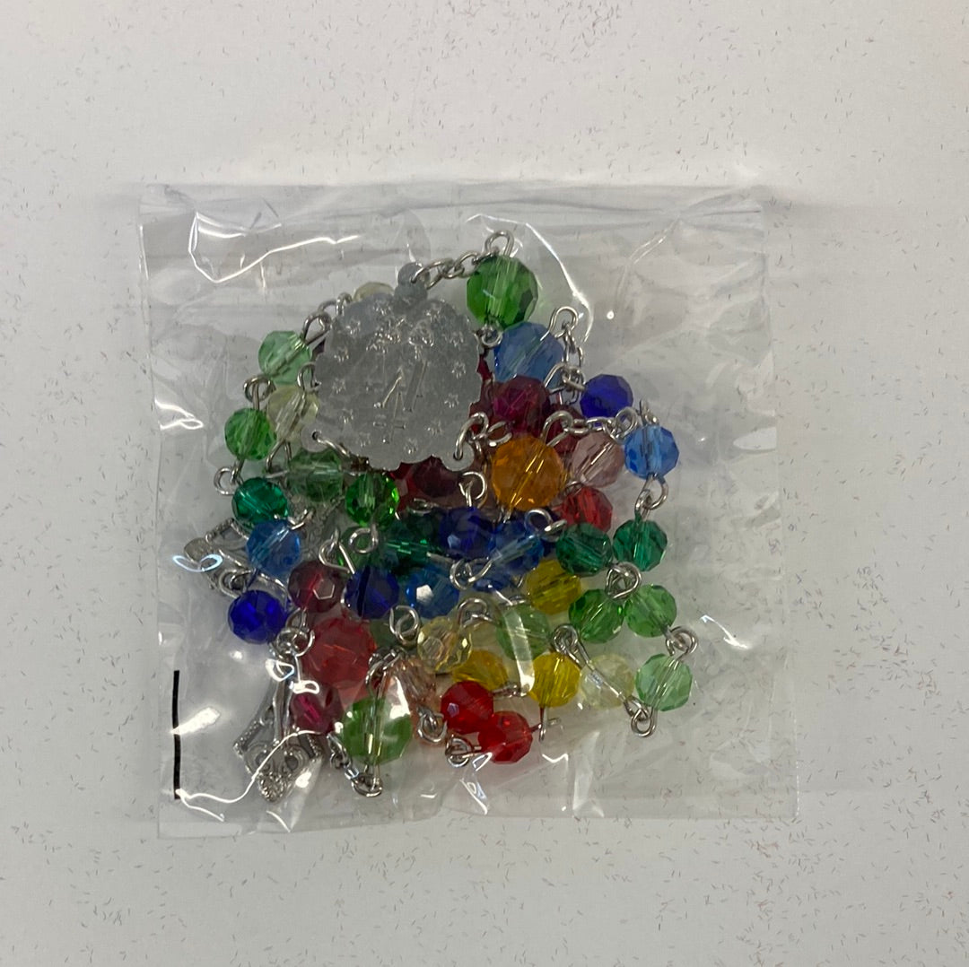 RAINBOW GLASS BEAD ROSARIES-5995