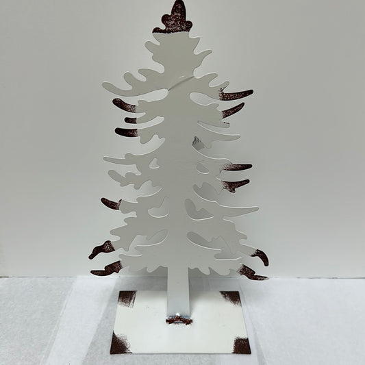 WHITE LASER CUT METAL TREE SM-4917