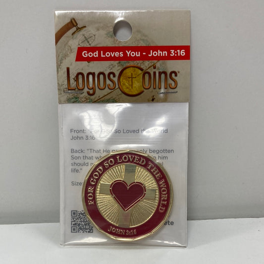 GOD LOVES YOU JOHN 3:16 COIN-1706