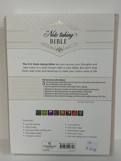 KJV NOTE TAKING BIBLE GRAY FLORAL PRINTED-6796
