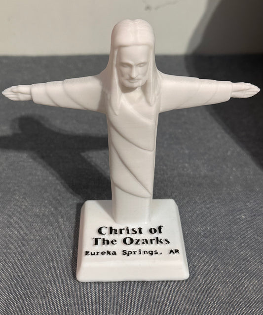 CHRIST OF THE OZARKS WHITE PLASTIC STATUE-2834