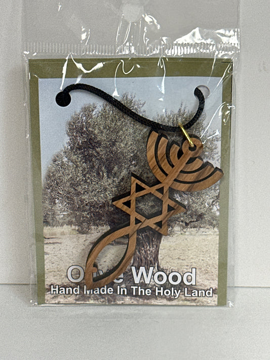 OLIVE WOOD PENDANT-8933