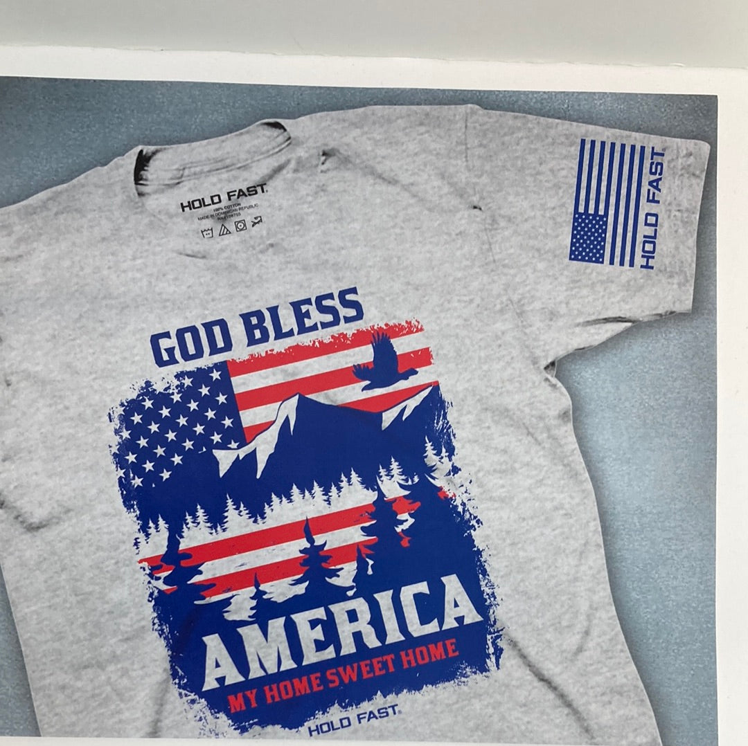 GOD BLESS AMERICA SCENE HOLD FAST TEE MED-6223