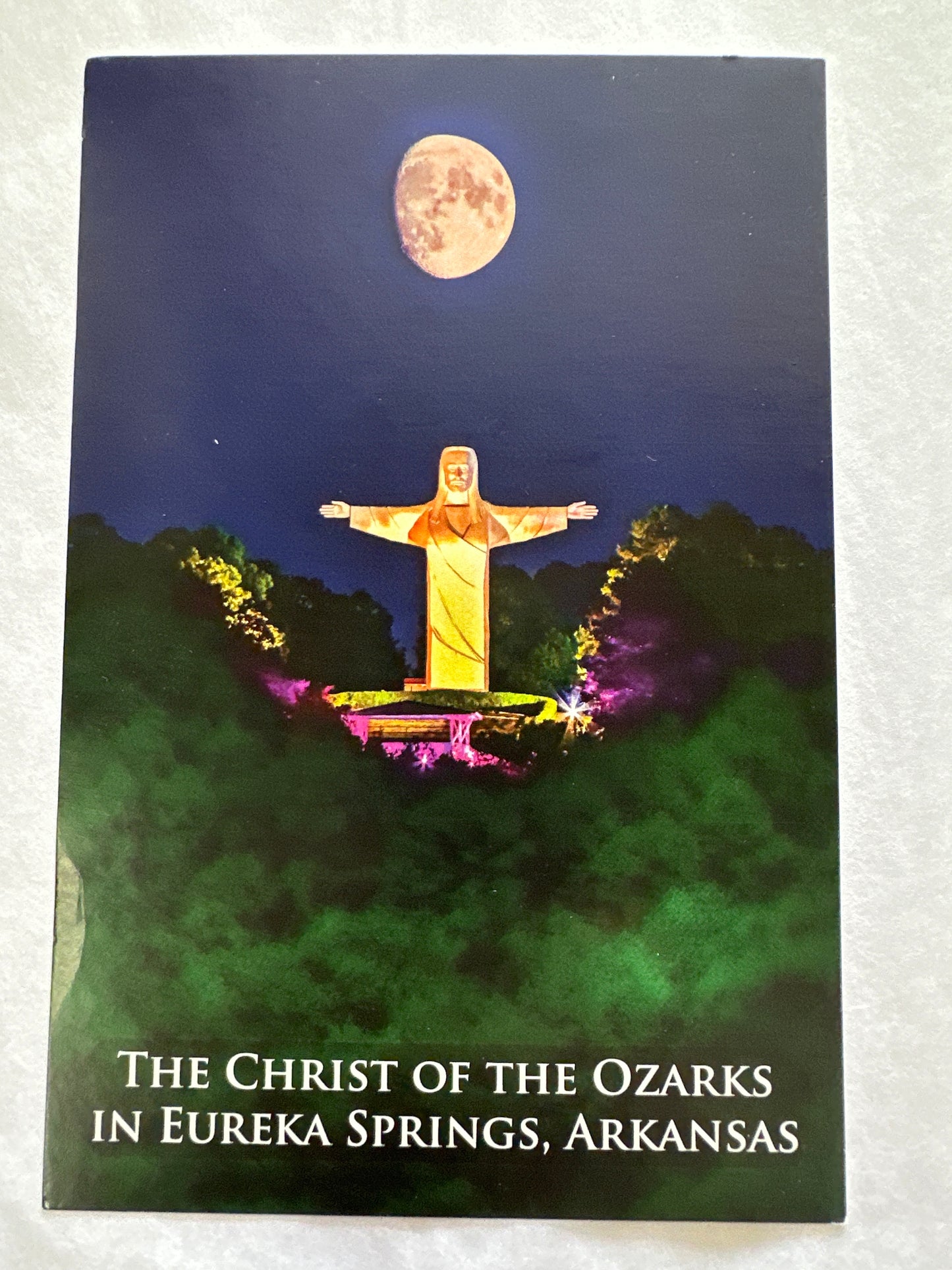 CHRIST OF THE OZARKS BY MOONLIGHT POSTCARD-1460