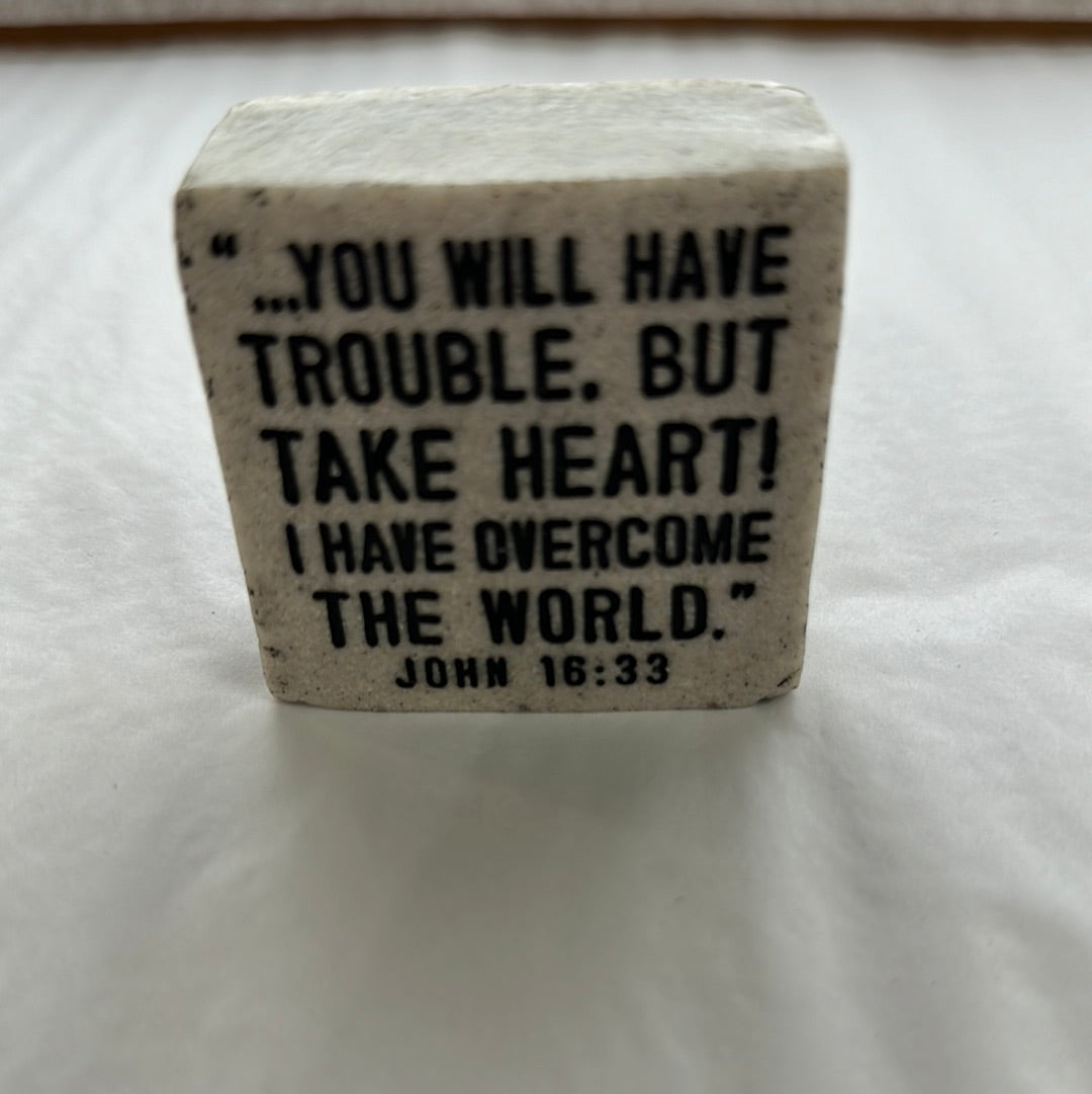 TAKE HEART SCRIPTURE STONE-7157