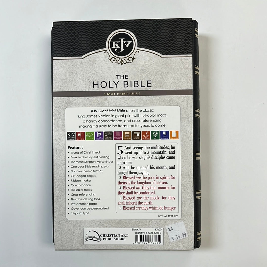 KJV GIANT PR 2T BLACK BIBLE IND-7962