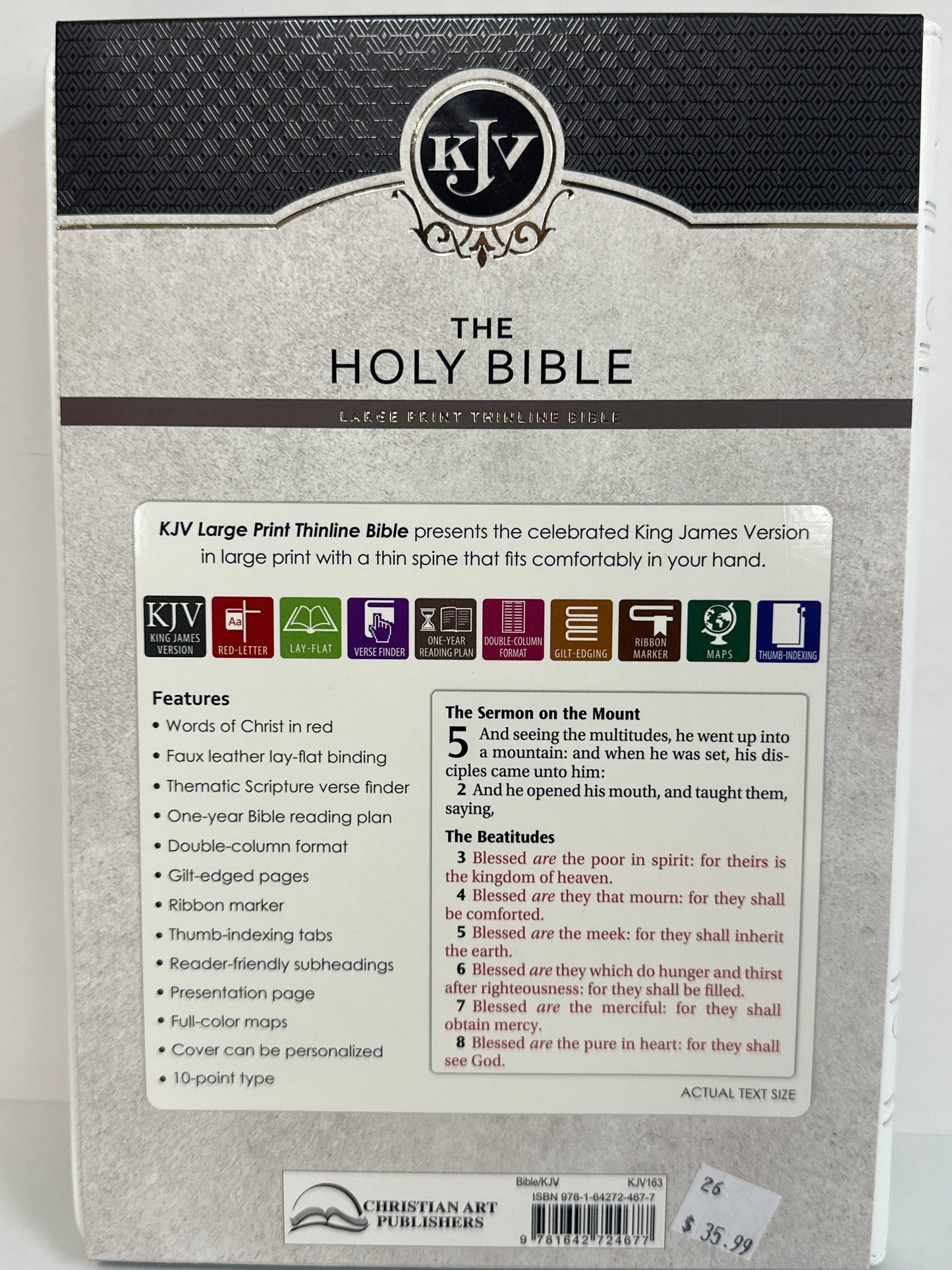 KJV THINLINE LARGE PRINT BIBLE WHITE-4677