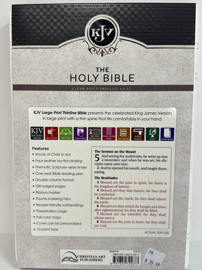 KJV THINLINE LARGE PRINT BIBLE WHITE-4677
