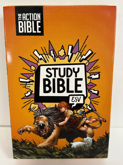 ESV THE ACTION BIBLE STUDY BIBLE ORANGE-7456