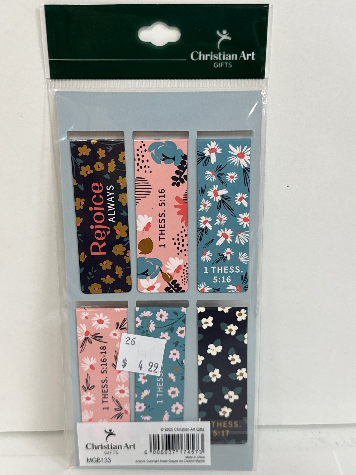 BE JOYFUL ALWAYS MAGNETIC BOOKMARKS-4573